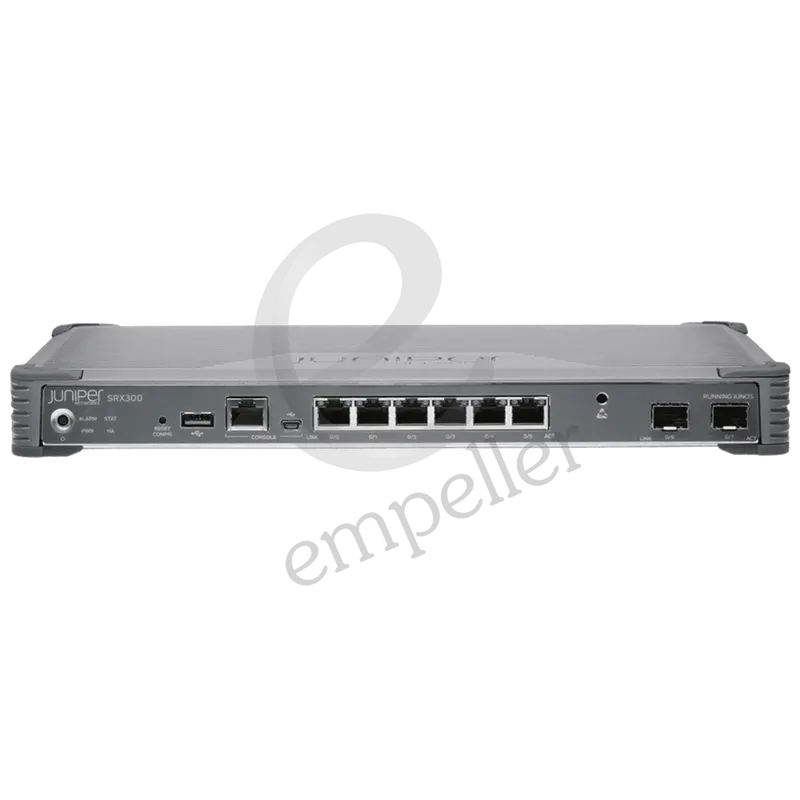 Juniper SRX300-SYS-JB SRX300 Router, Gigabit Ethernet, 6 Ports, Desktop