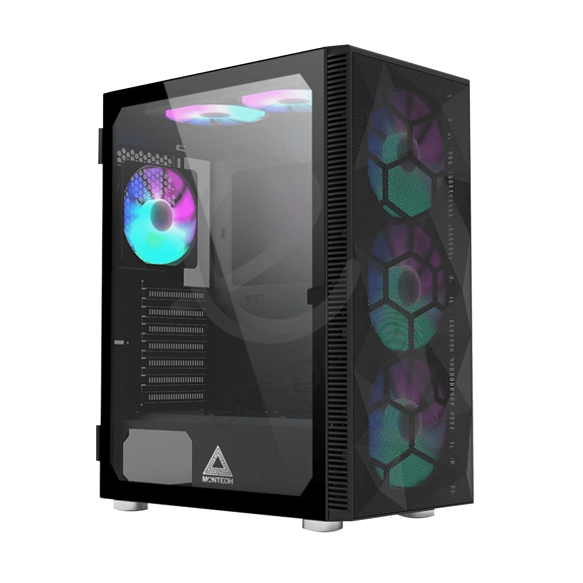 ANIGMA Pre-built Gaming Desktop 2 Intel Core i5-14400F/H610M-K Motherboard + USB Wifi Adapter/16GB DDR4 RAM/1TB SSD/GeForce RTX 3050 8GB/ARGB Air Cooler/3x 140mm RGB Fans/500W PSU/Montech X3 Mesh Case Black/Windows 11 Pro - Black