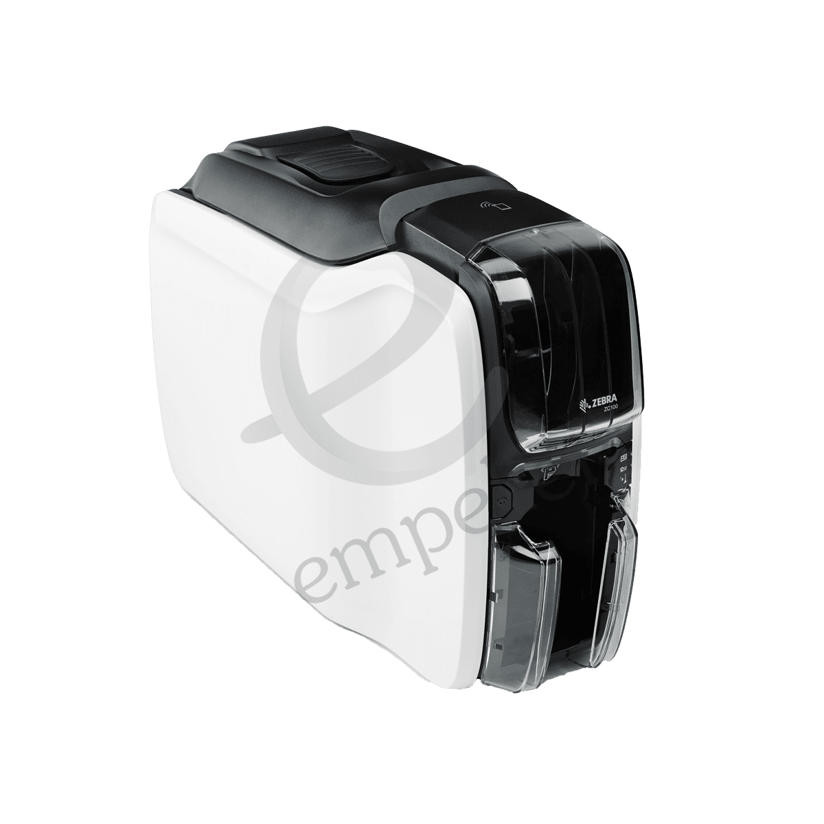 Side view of Zebra ZC100 Card Printer