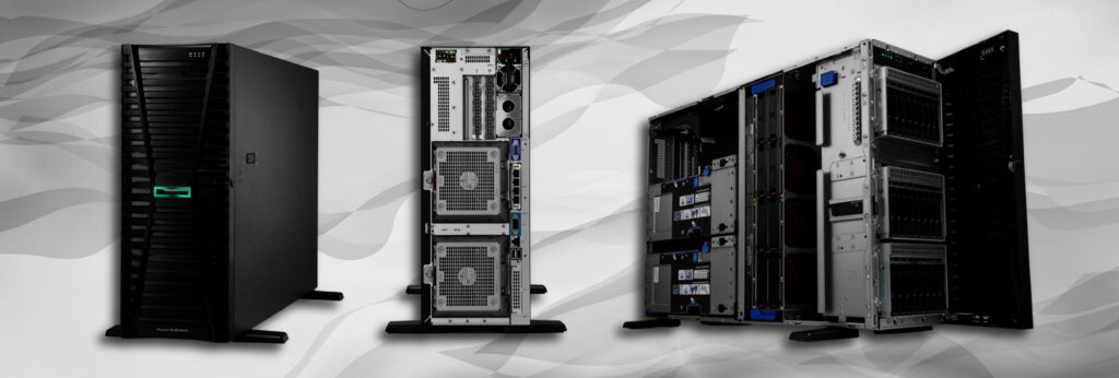 Side view of and parts of HPE ProLiant ML350 G11